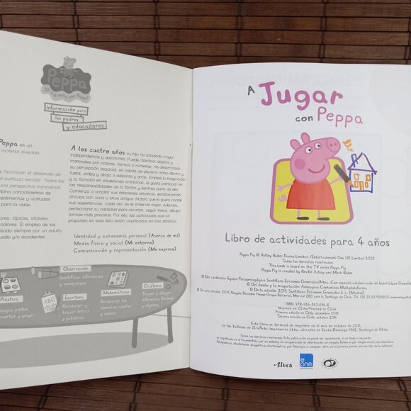 A Jugar Con Peppa Libro De Actividades 4 Años Con Stickers Recortables Divertido - Picture 2 of 7